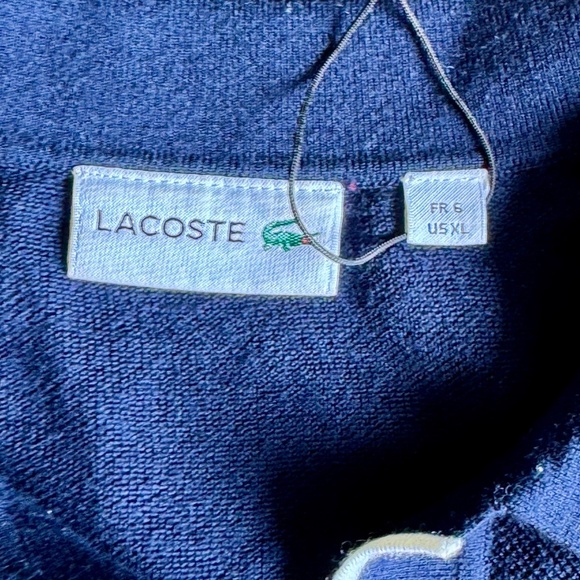 Lacoste Paris Lightweight Pure Wool Polo Sweater Size XL - Picture 4 of 12